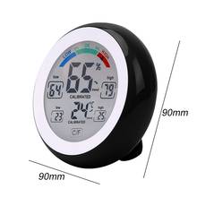 1Pcs Round Wireless LCD Digital Thermometer Hygrometer White Backlight Multifunctional Temperature Gauge Humidity Meter Clock 2024 - buy cheap