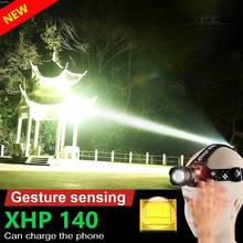 HEDELI-linterna frontal XHP140 con Sensor IR, luz led potente XM L2, recargable por usb, 18650, XHP90 2024 - compra barato