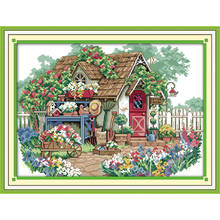 Вечный love Flower cabin (2) китайский набор крестиков экологический хлопок 11 14CT DIY новогодние украшения для дома 2024 - купить недорого