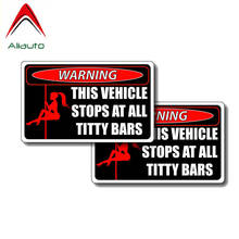 Aliauto 2 X Funny Car Sticker Sexy Girl Warning Stops At Titty Bars Decal Accessories PVC for Lexus Gti Gdm Infiniti,12cm*7cm 2024 - buy cheap