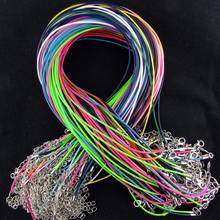 100pcs Wholesale 1.5mm Jewelry Wax Leather Korean Colorful Clasp Lobster Necklace Black Rope Cord Necklace Lanyard Pendant Cord 2024 - buy cheap