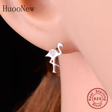 100% 925 Silver Animal Bird Embellished Zirconia Stud Earrings Brinco For Women Girl Hypoallergenic Kid Birthday Ear Piercing 2024 - buy cheap