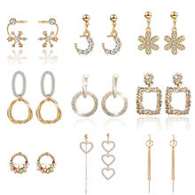 New Fashion Earrings For Women 2020 Statement Shining Crystal Drop Earrings Gold Silver Color Dangle Earrings Party Jewelry. 2024 - buy cheap