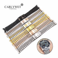 Carlywet 19 20mm conexões de parafuso de ponta curvada vazada, aço inoxidável 316l, substituição para bracelete de relógio para dateapenas 2024 - compre barato