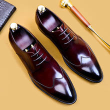 Мужские классические туфли оксфорды, деловые, на шнуровке, из натуральной кожи, минималистичные туфли для мужчин 2024 - купить недорого