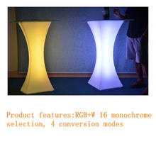 2020 led luminoso cocktail mesa barra de iluminação criativa móveis mesa de plástico redonda mesa de café tamborete bar decoração 2024 - compre barato