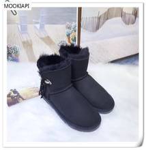 Em 2019, botas de neve de qualidade superior da china, pele de carneiro real, 100% lã natural, entrega gratuita, fivela de sapatos femininos novos 2024 - compre barato
