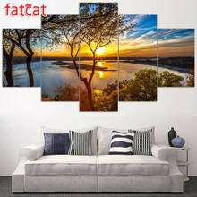 FATCAT 5 Панель красивый восход природный пейзаж Сделай Сам Алмазная картина полностью квадратная круглая дрель Алмазная вышивка распродажа AE1061 2024 - купить недорого