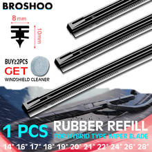 BROSHOO Car Vehicle Insert Rubber strip Wiper Blade (Refill) 8mm Soft 14"16" 17" 18" 19" 20" 21" 22" 24" 26" 28" Car Accessories 2024 - buy cheap