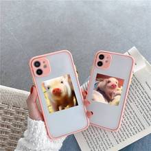 Fundas de teléfono con diseño de cerdito y mascota, cubierta trasera dura mate para iPhone 12 Mini, 11 Pro, XR, XS Max, 7, 8 Plus, X 2024 - compra barato