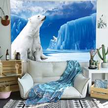 Simsant-guirnalda de osos polares para decoración del hogar, tapices de hielo de ríos Glacial para la pared, para sala de estar, dormitorio 2024 - compra barato