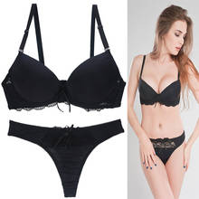 Adjusted Straps Bra for Female Push Up Lace Bra Underwear Women Set Sexy Thong Set 32 34 36 38 40 42 44 A B C D E Cup 2024 - buy cheap