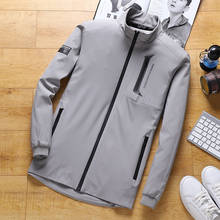 Jaqueta masculina resistente com zíper, casaco casual de outono com gola alta, blusa corta-vento e moda de marca com tamanhos grandes, novo, 2020 2024 - compre barato