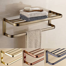 Toallero fijo de cobre de 60 CM para baño, soporte montado en la pared, estante de latón, accesorios de baño, latón dorado/antiguo 2024 - compra barato