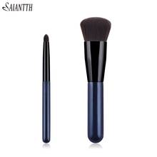 Saiantth 2pcs ink blue makeup brushes set eyeshadow brush loose powder foundation brush portable cosmetic tool pincel maquiagem 2024 - buy cheap