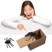 Caja de broma de araña para niños y adultos, juguete de broma de madera, novedad, regalos 2024 - compra barato