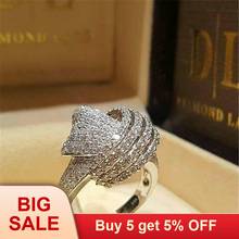 Модное кольцо с узлом и крестиком, великолепное открытое белое кольцо с фианитами для женщин, белое золото, Ретро ювелирные изделия, обручальные кольца 2024 - купить недорого