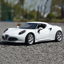 WELLY 1:24 Alfa Romeo 4C Sports Car Simulation Alloy Car Model Crafts Toy Adult Gift Collection Display Souvenir 2024 - buy cheap