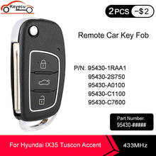 KEYECU-llave de coche remota, reemplazo de Chip ID46 de 433MHz, 3 botones, Fob, para Hyundai IX35, Tuscon, Accent, Creta, Sonata, i20 2024 - compra barato