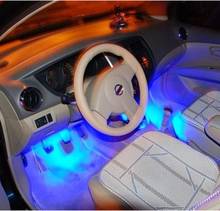 4x3 LED Blue Car Charge interior accessories foot car decorative 4in1 lights Car Interior Decoration Light 2024 - buy cheap