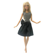 NK новейшая кукла платье с черным бантом красивый вечерние ний костюм ручной работы для куклы Барби Модное благородное платье лучший подарок для девочки 009A DZ 2024 - купить недорого