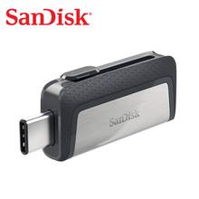 Двойной Флеш-накопитель SanDisk usb 128 ГБ SDDDC2 фирмы на экстремально высоком скорость Тип-C USB3.1 32GB двойной OTG USB флеш-накопитель 64Гб флэш-накопитель 256 ГБ 150 м/с в виде ручки 2024 - купить недорого