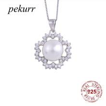 Pekurr 925 prata esterlina zircão flor rendas natural de água doce pérola colares para as mulheres 4 folhas trevo pingentes jóias 2024 - compre barato