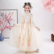 Flower Girl Dress Lace Embroidery Baby Princess Dresses Kids Wedding Teens Party Vestidos Girls Floral Chinese New Year Clothes 2024 - buy cheap