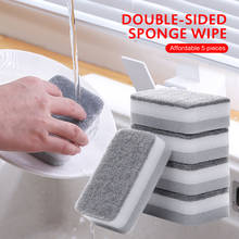 5pcs/set Scouring Pad High-density Sponge Scouring Pad Kitchen Cleaning Cloth Dishwashing Brush Cleaning Sponge 2024 - buy cheap