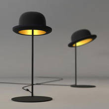 Sombrero de regalo de moda creativa americana, Retro, sala de estar, estudio, dormitorio, mesita de noche, lámpara de mesa Led negra decorativa 2024 - compra barato