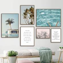 Nordic Ins Seasacpe English Decoration Painting Living Room Hanging Painting Modern Minimalist Landscape Plant Frescoes Canvas 2024 - buy cheap