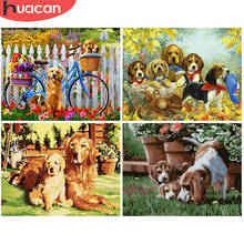 HUACAN-pintura por números DIY de perros y animales, decoración para el hogar, arte de pared para adultos, regalo 2024 - compra barato