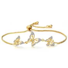 Fashion Adjustable Owl Girl Bracelet Bangle for Women Captivate Bar Slider Brilliant CZ Gold Color Jewelry Pulseira Feminia 2024 - buy cheap