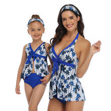 Maiôs de verão mãe e filha, conjunto de biquíni com duas peças, família, cintura alta, mãe e filha, roupa de banho combinando para a família, moda praia 2024 - compre barato