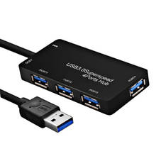 Новый 4 Порты и разъёмы USB 3,0 концентратор адаптер питания кабель для портативных ПК 2024 - купить недорого