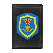 High Quality Leather Vintage Soviet Airborne Troops  Printing Travel Passport Cover ID Credit Card Case 2024 - buy cheap