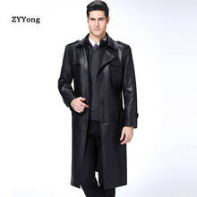 Leather Jacket Men 2020 Casual Clothing Men's Long Leather Jackets Coats Streetwear Winter Leather Overcoat Plus Size M-5XL 2024 - buy cheap