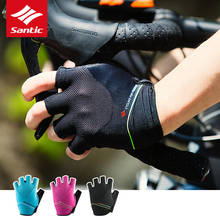 Перчатки Santic гелевые противоударные для мужчин и женщин, дышащие велосипедные митенки без пальцев, для горного и шоссейного велосипеда, летние 2024 - купить недорого
