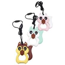 Chenkai 10PCS Silicon Squirrel Teether Baby Animals Pacifier Teething BPA Free For DIY Baby/Infant Nursing Chewing Teether 2024 - buy cheap