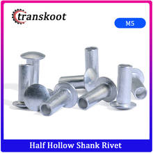 50pcs m3 m4 m5 m6 Aluminum Flat Round Head Half Hollow Shank Rivet Aluminum Rivet Nut 2024 - buy cheap
