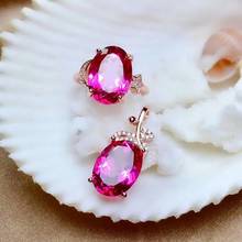 SHILOVEM 925 STERLING SILVER NATURAL PINK TOPAZ RINGS PENDANTS FINE JEWELRY WOMEN  WEDDING OPEN SEND NECKLACE MTZ1014668AGFB 2024 - buy cheap