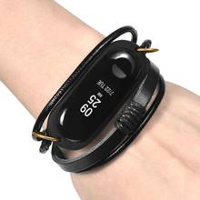 Leather Braided Wristband Replacement Vintage Watch Bracelet Strap Band For Xiaomi Mi Band 3 4 2024 - buy cheap