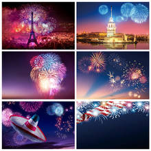 Laeacco Night Sky Colorful Fireworks Photo Background Room Decor Baby Child Portrait Vinyl Photocall Photography Backdrop Studio 2024 - buy cheap