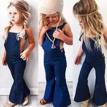 Toddler Overalls Kids Baby Girls Jeans Jumpsuit Strappy Straps Bib Pants Blue Denim Playsuit Little Girls Clothes 2024 - buy cheap