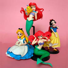 Disney Alice Белоснежка Ариэль принцесса Аниме фигурки 10-22 см фигурка Принцессы Диснея игрушки ПВХ модель куклы детские игрушки 2024 - купить недорого