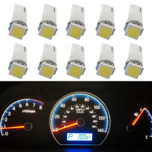 10 Pcs Car LED COB SMD T5 5050 LED Car Dash/Meter/Reading Step Light Auto Wedge Clearance Lamp Bright White License Plate Bulbs 2024 - buy cheap