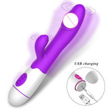 Silicone Rabbit Vibrator Dildo G Spot Pussy Massage USB Charge Clitoris Stimulator Female Masturbator Sex Toy for Women Sex 2024 - buy cheap