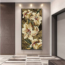 Pôsteres florais lily e nórdicos, telas de plantas, pinturas em tela, quadros modernos, arte de parede, para sala de estar, decoração de casa 2024 - compre barato