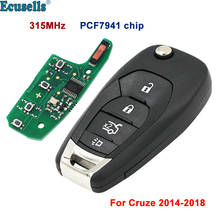 Новый стиль, модифицированный флип-ключ с 4 кнопками, дистанционный ключ 315 МГц, чип PCF7941 ID46 для Chevrolet Cruze 2015 2016 2017 2018, необработанный 2024 - купить недорого