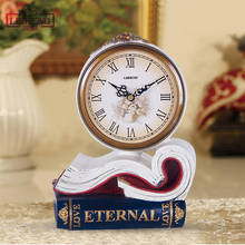 Arte do vintage relógio de mesa luxo criativo europeu artesanato sala estar silencioso desktop despertador horloge decoração para casa relógio da60zz 2024 - compre barato